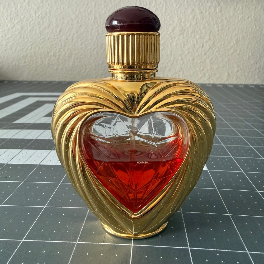 Vintage Victorias Secret Rapture Gold Heart Bottle Cologne Spray 1.7 oz 50ml